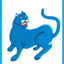 Blue Panther Large Big Cat Print
