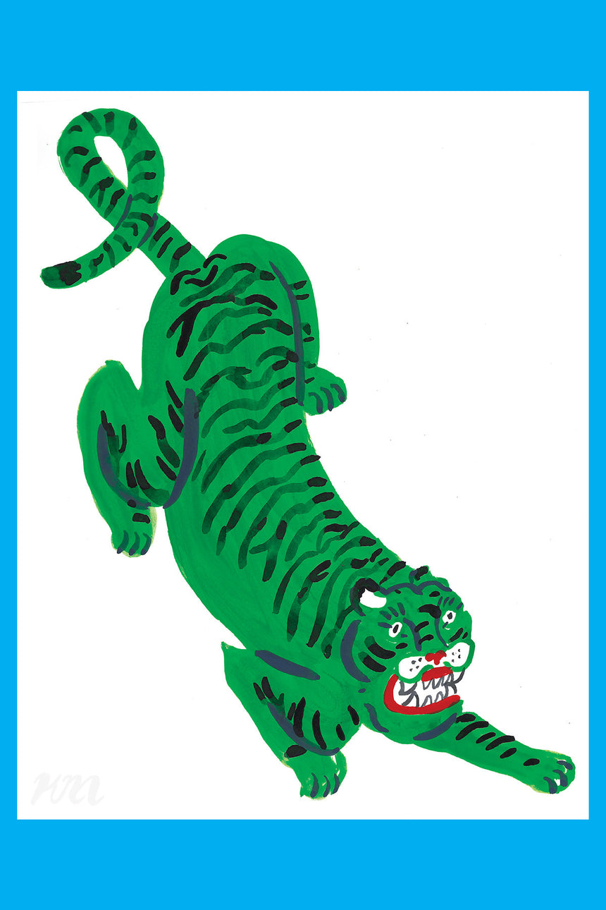 Green Tiger Large Big Cat Print