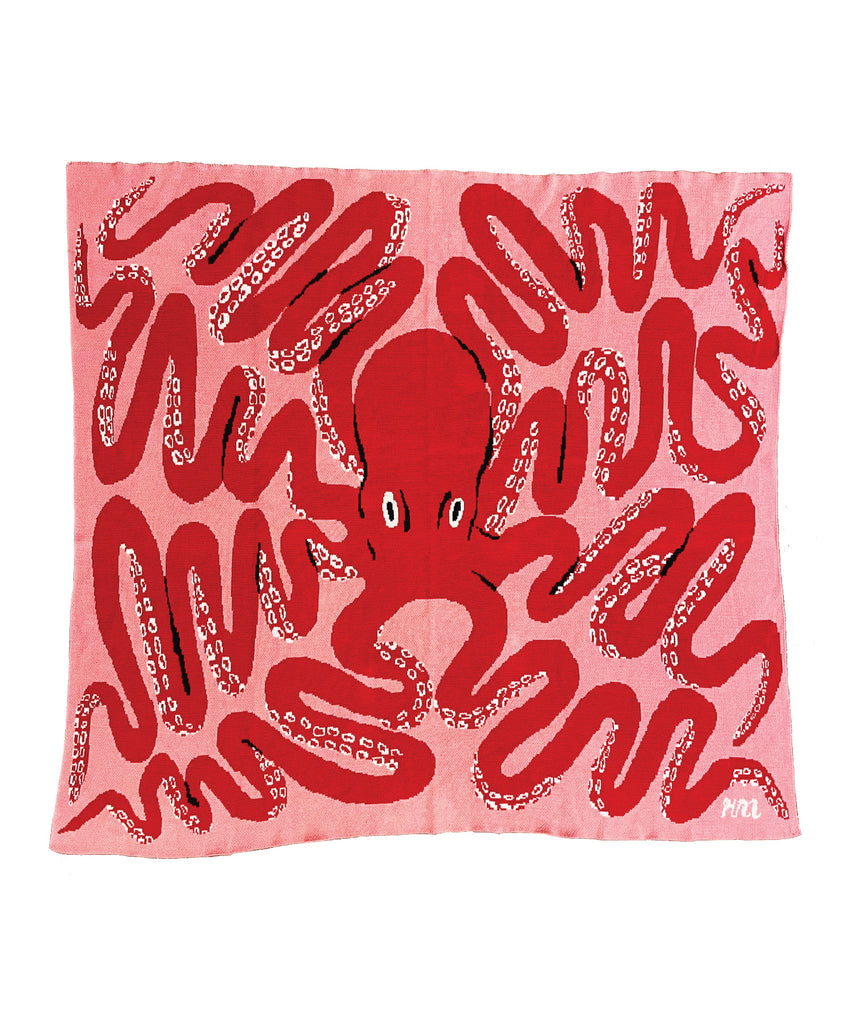 Red Octopus Blanket