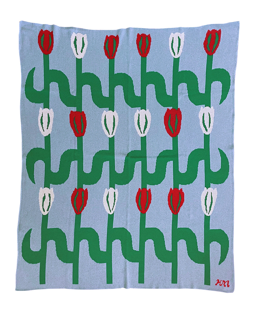 Wavy Tulips Blanket