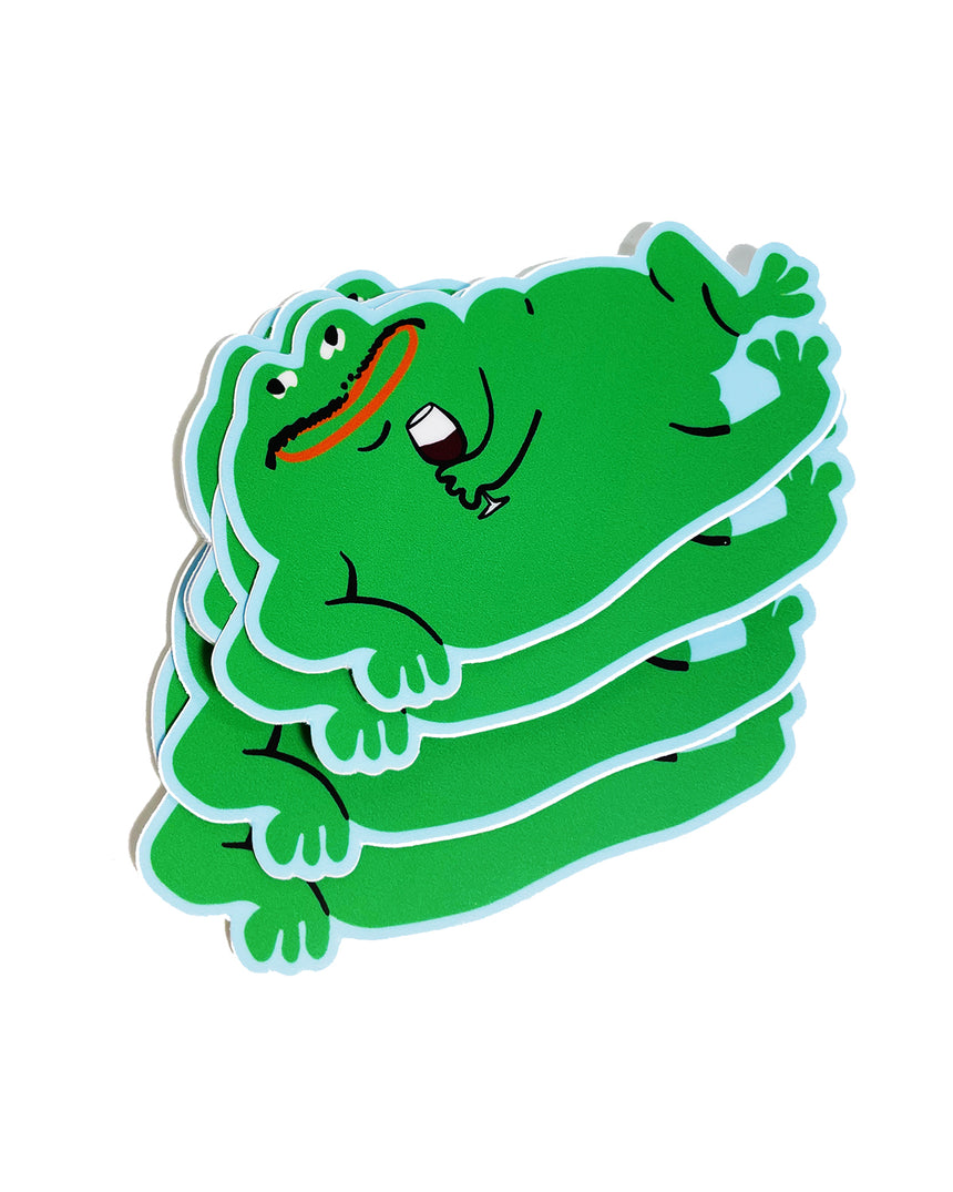 Wine Frog Sticker