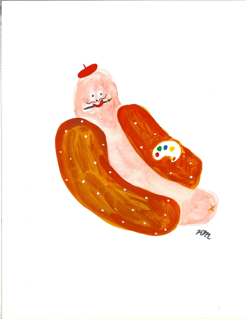 Artist Hot Dog Painting