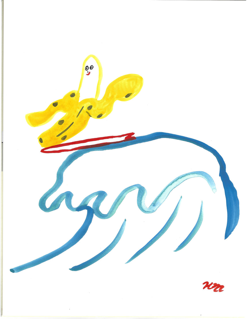 Surfing Banana Painting