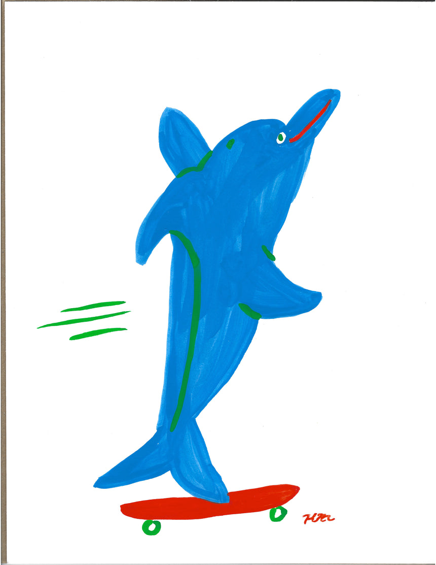 Surfing Dolphin #2 Painting