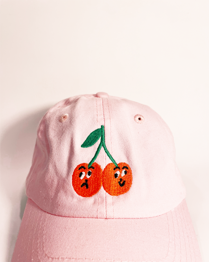 Kids Pink Cherry Cat Hat