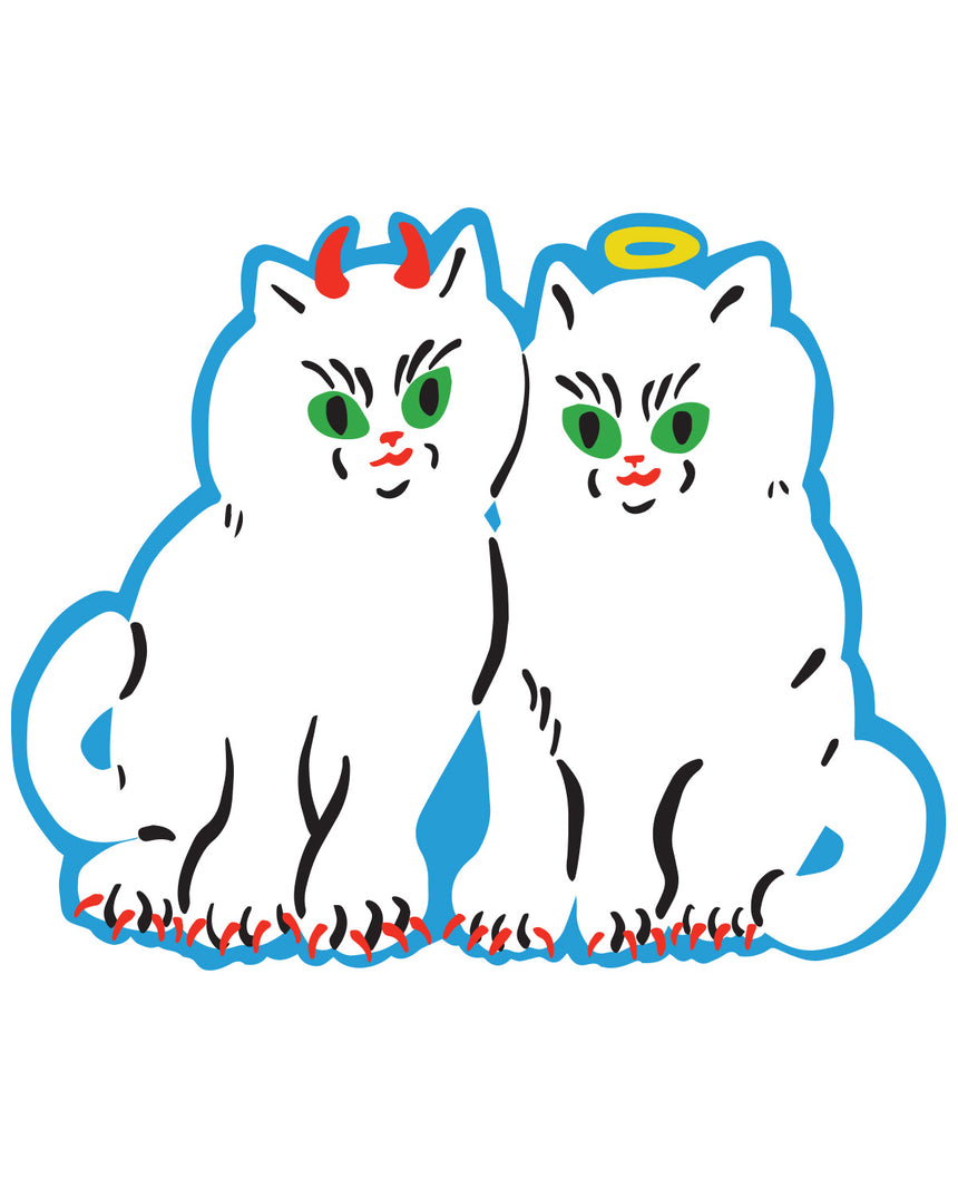 Angel and Devil Kittens Sticker