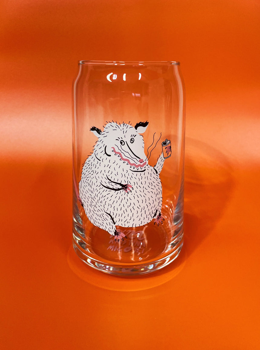 Opossum Beer Can Glass