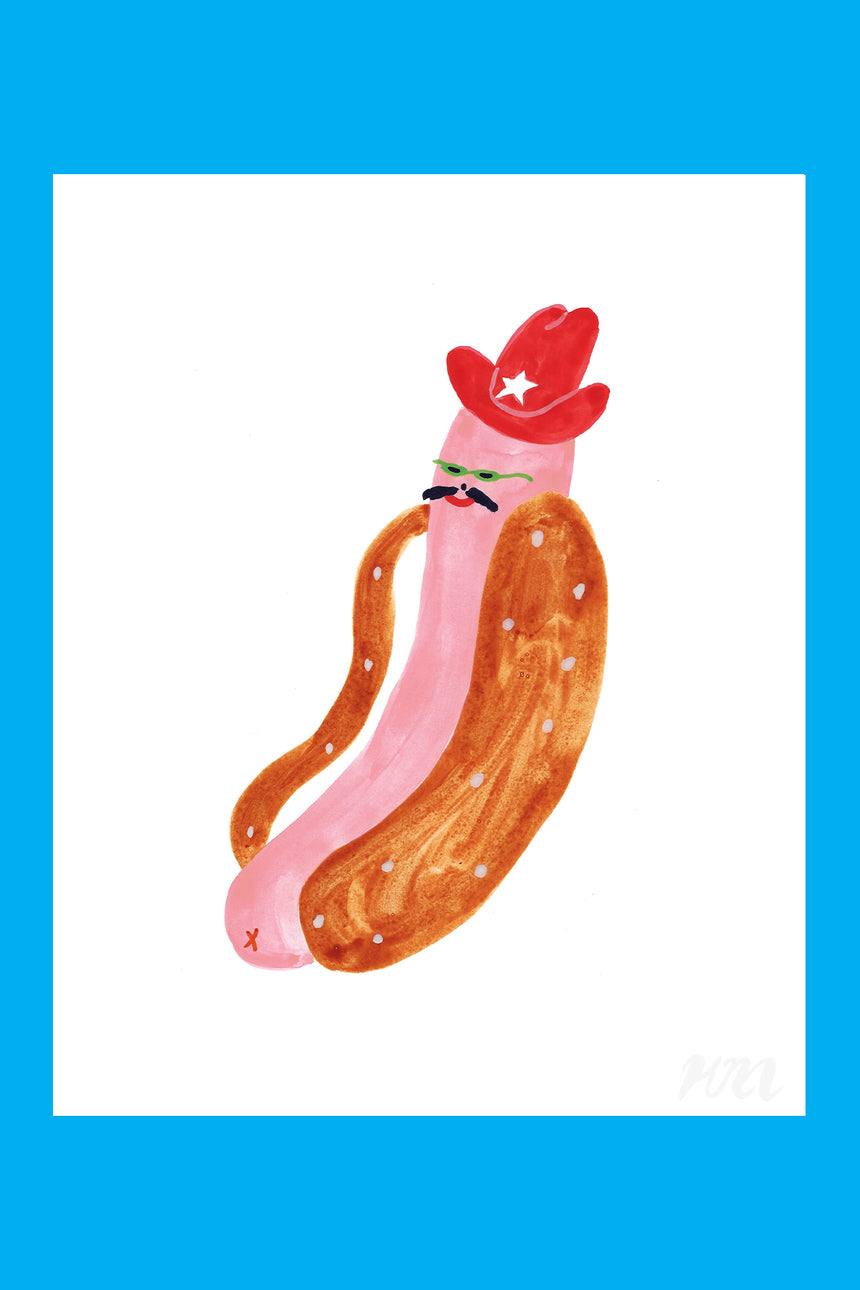 Cowboy Hotdog Print