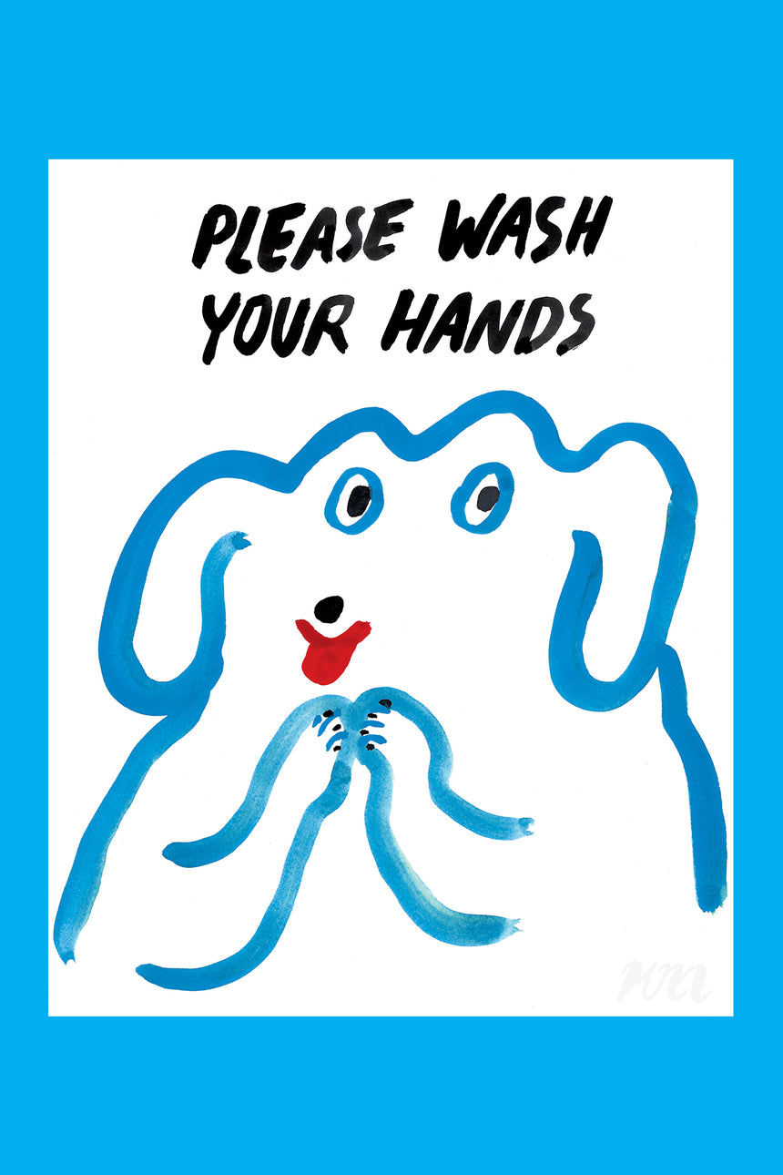 Please Wash Your Hands Dog Print