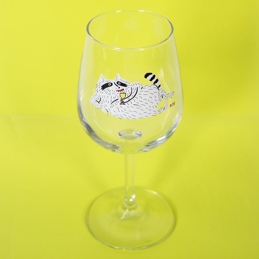 Raccoon Wine Glass