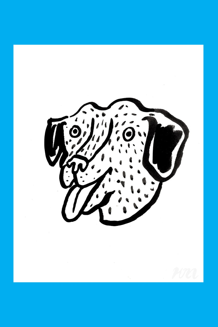 Happy Dog Head Print - Sale