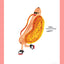 Hot Dog Rollerblading Food Print