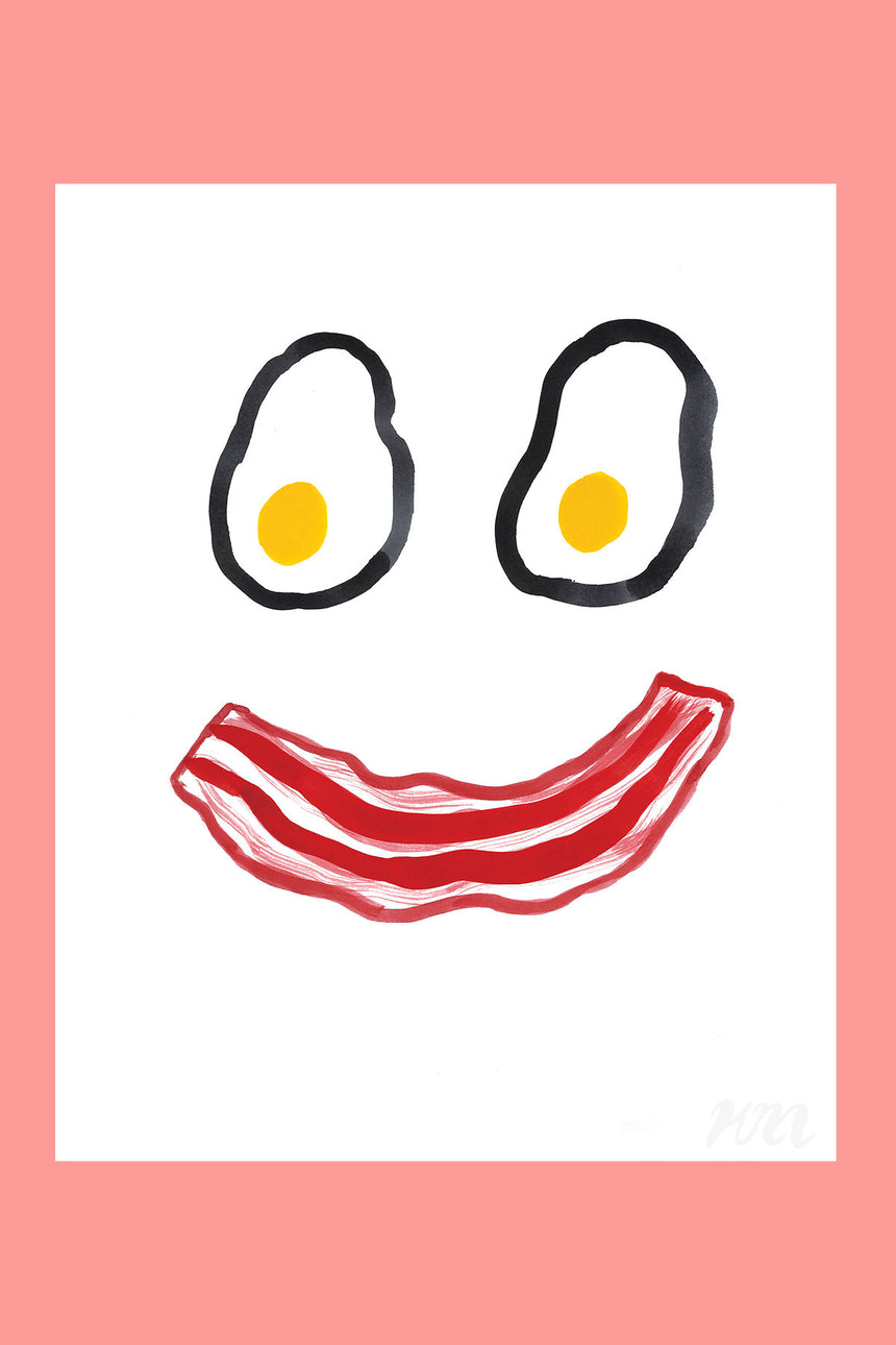 Breakfast Face Food Print Sale